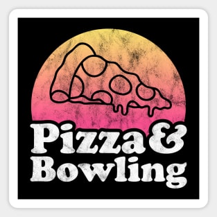 Pizza Lover Pizza and Bowling Magnet